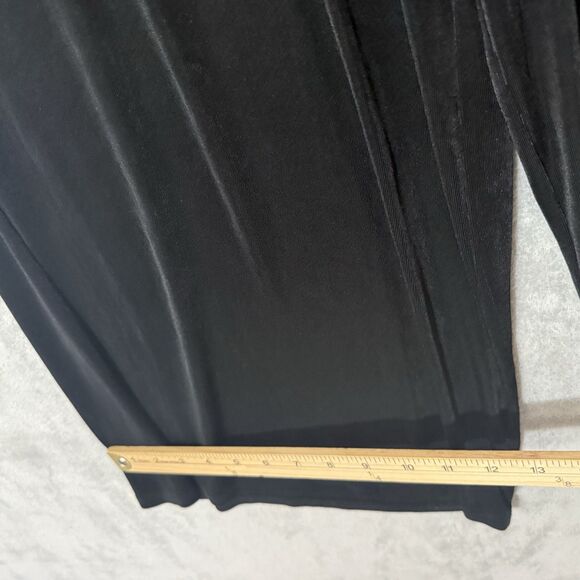 Chicos Travelers Women 3 Size XL Pants Black Pull On Wide Leg Comfort Crop - Picture 6 of 8